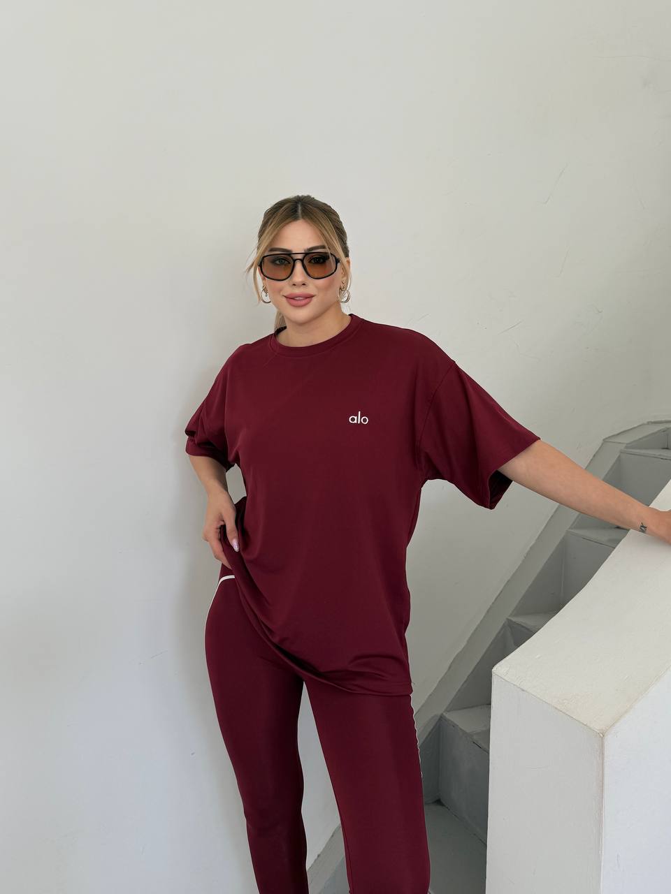 Active Wear Sports Set ALO Deep Red