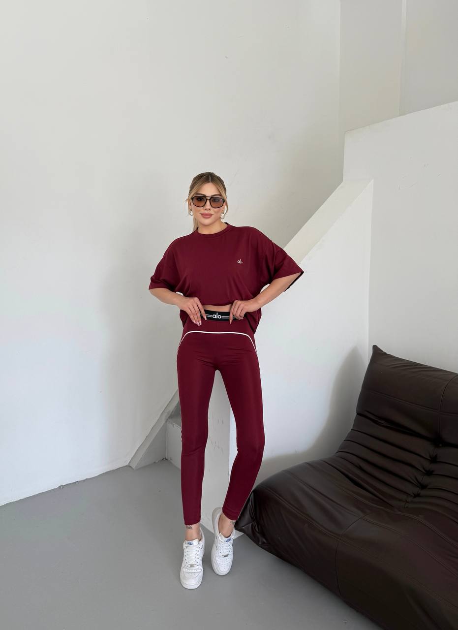 Active Wear Sports Set ALO Deep Red