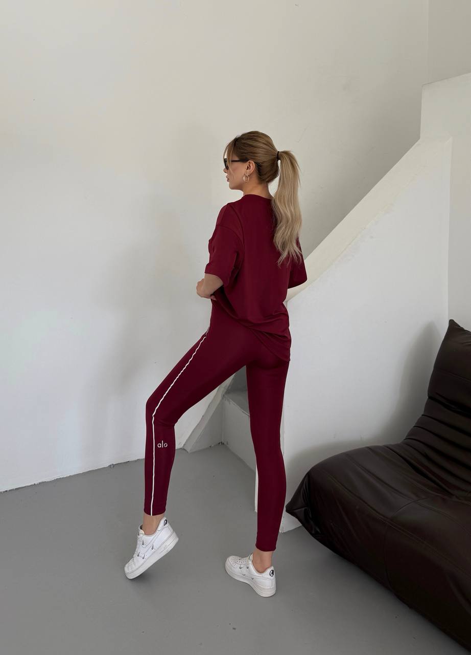 Active Wear Sports Set ALO Deep Red