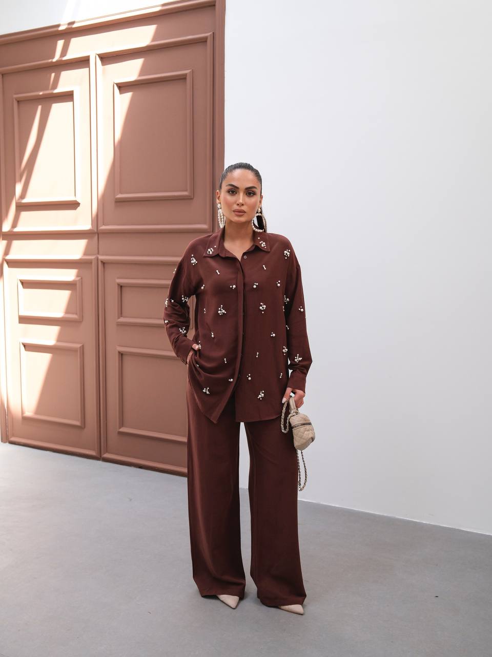 Linen Set with Stone Detail