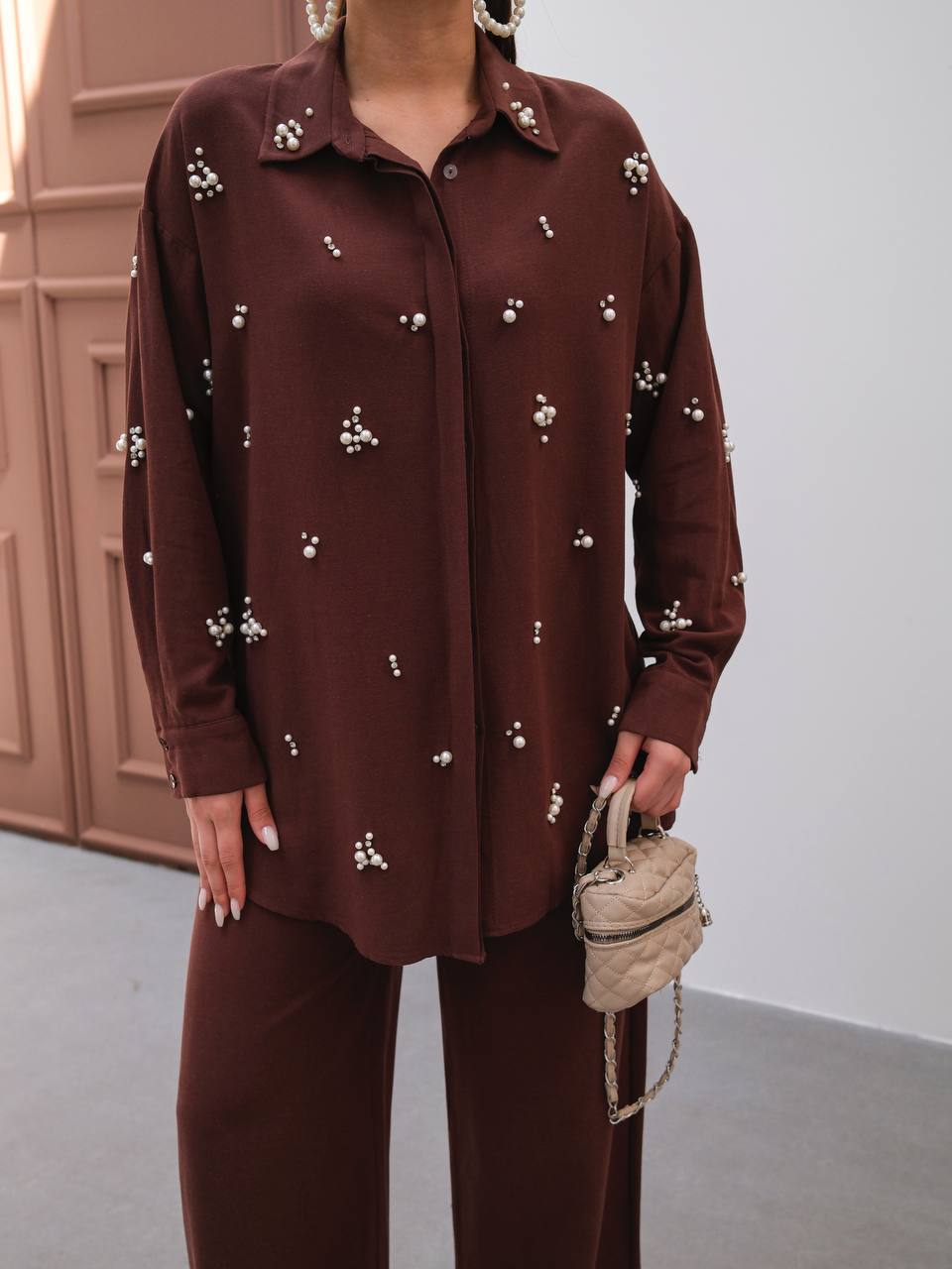 Linen Set with Stone Detail