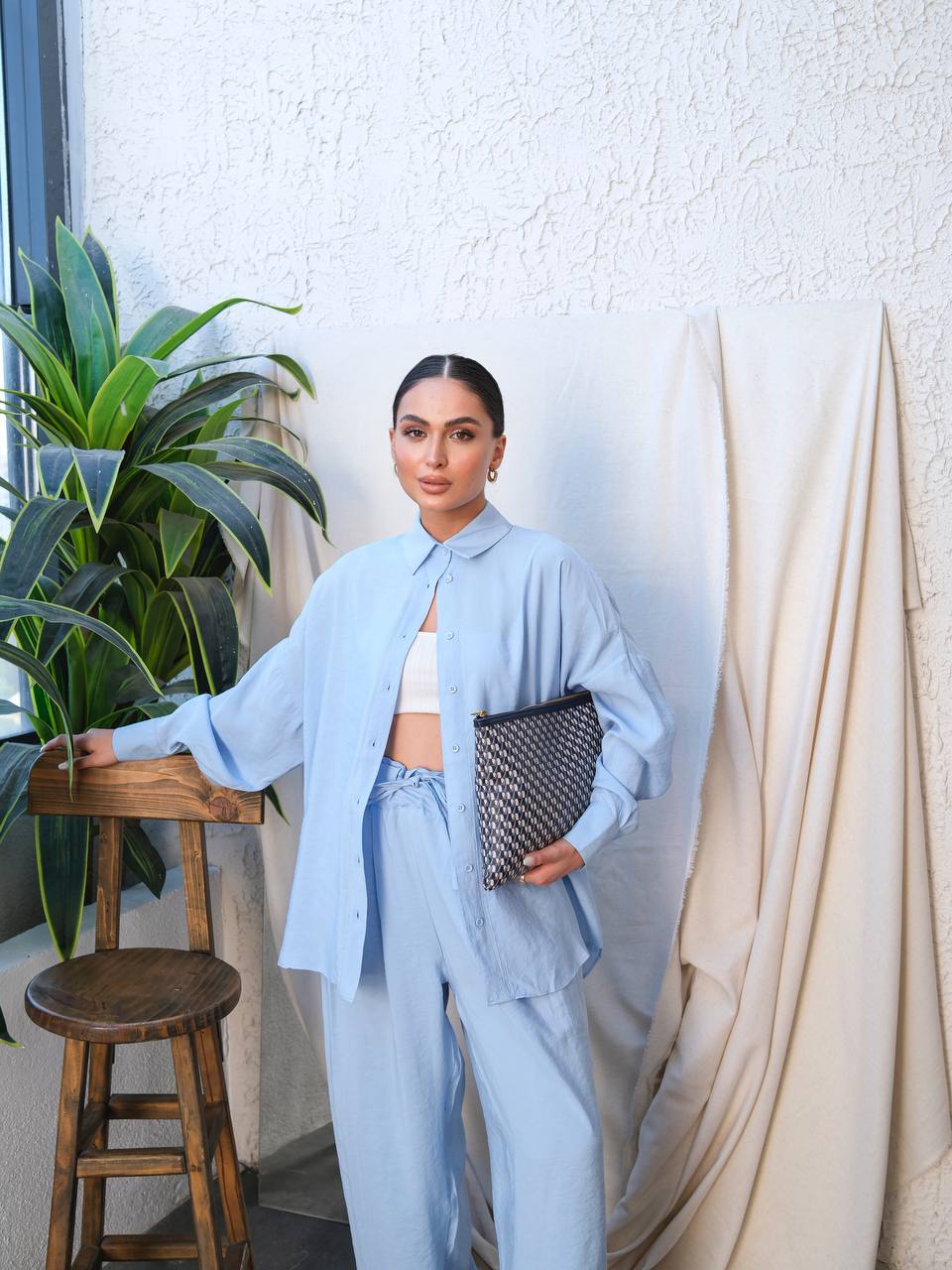 Breezy Luxe Co-Ord Set Baby Blue