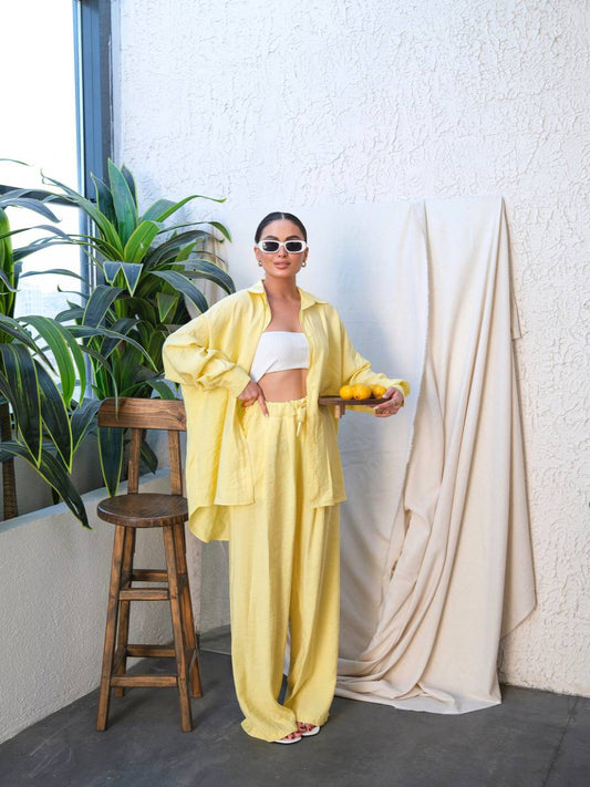 Breezy Luxe Co-Ord Set Butter Yellow