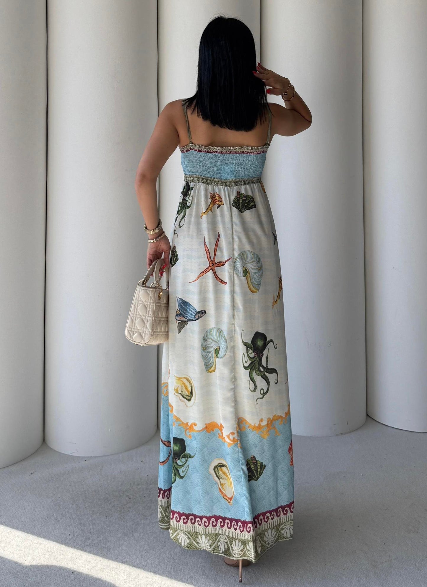 Sead Printed Dress – Blue