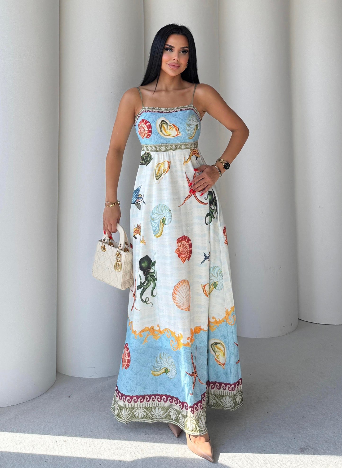 Sead Printed Dress – Blue