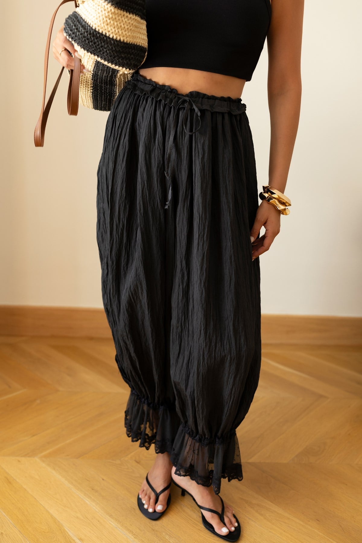 The Siena Lace Pants Black