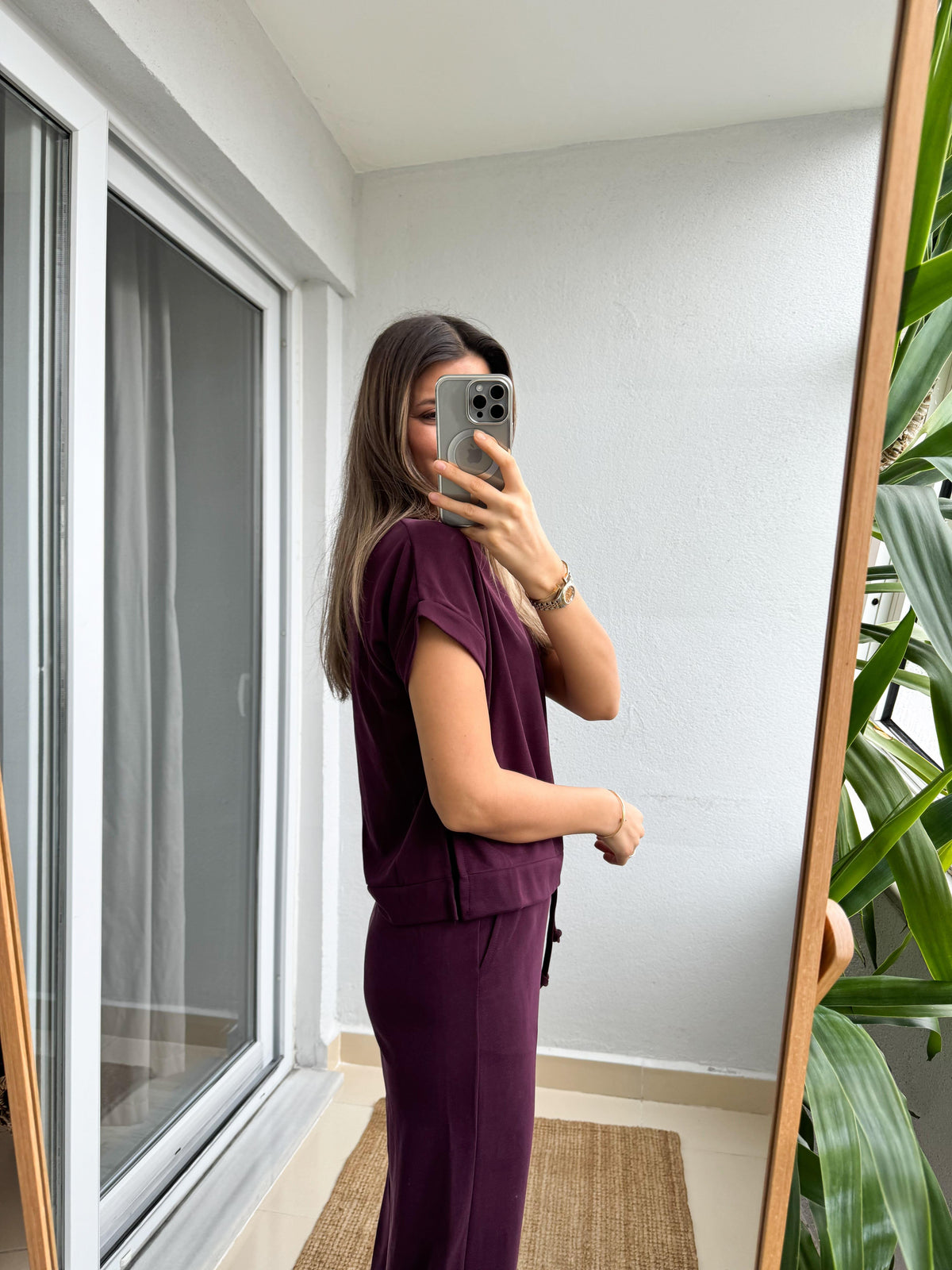 Essential Modal Lounge Set Burgundy