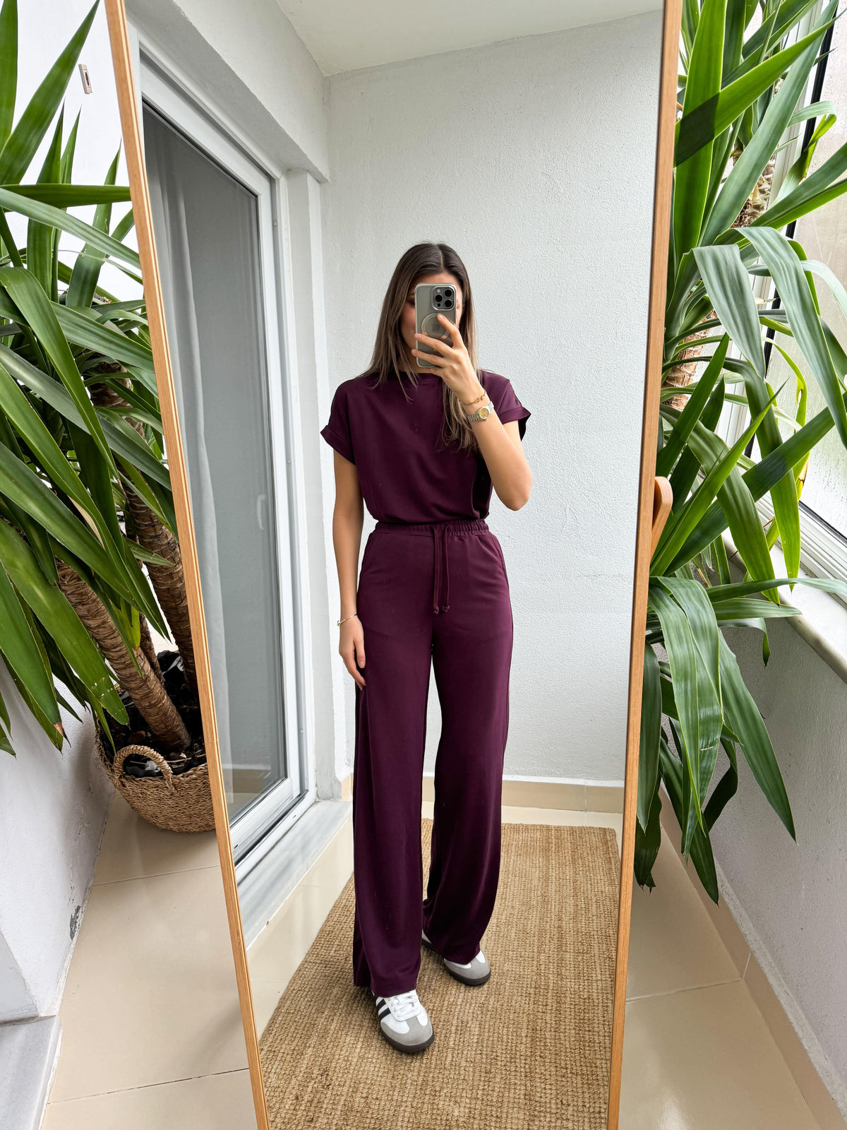 Essential Modal Lounge Set Burgundy