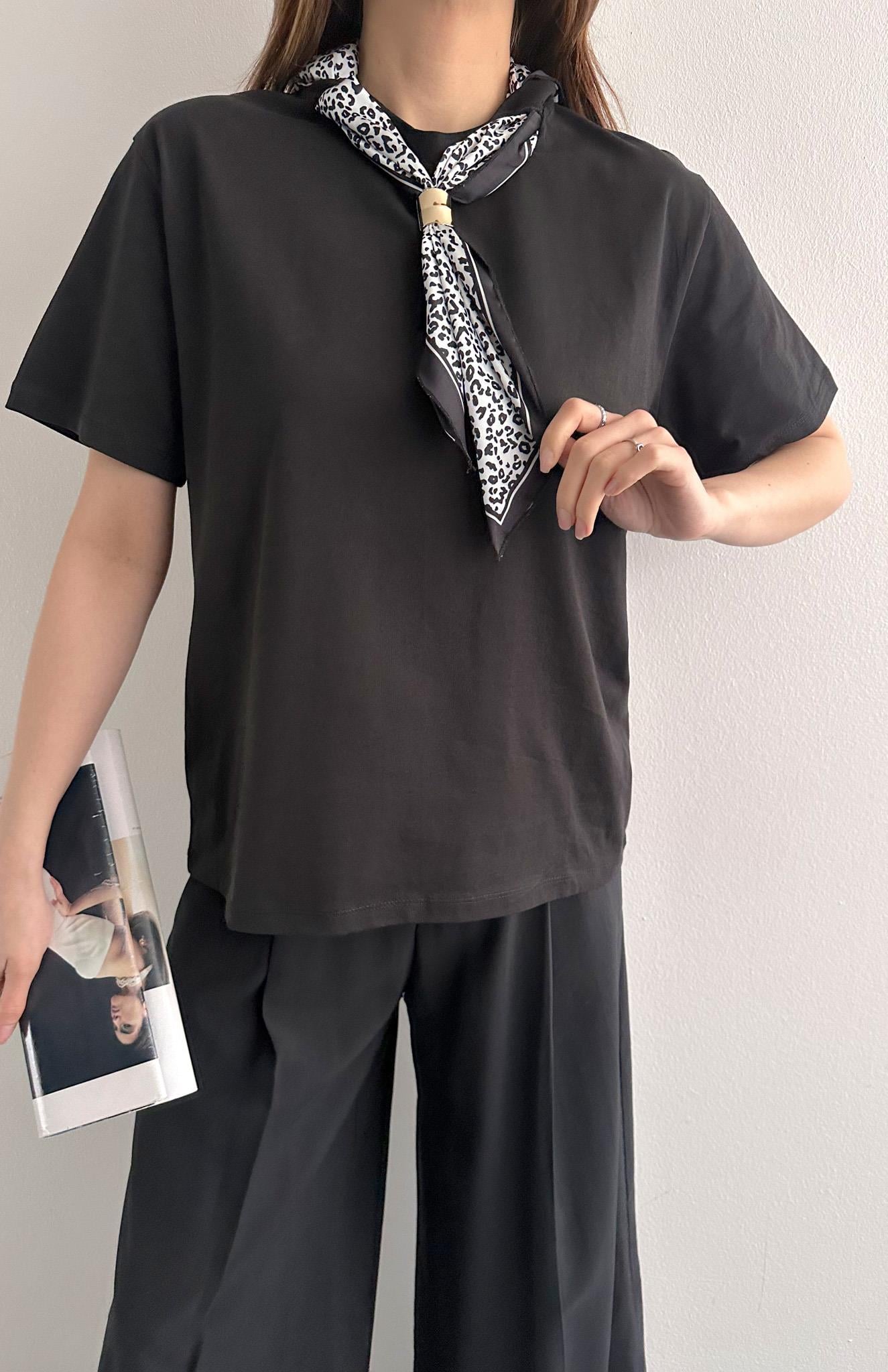 Monroe Scarf Detail Tee Black