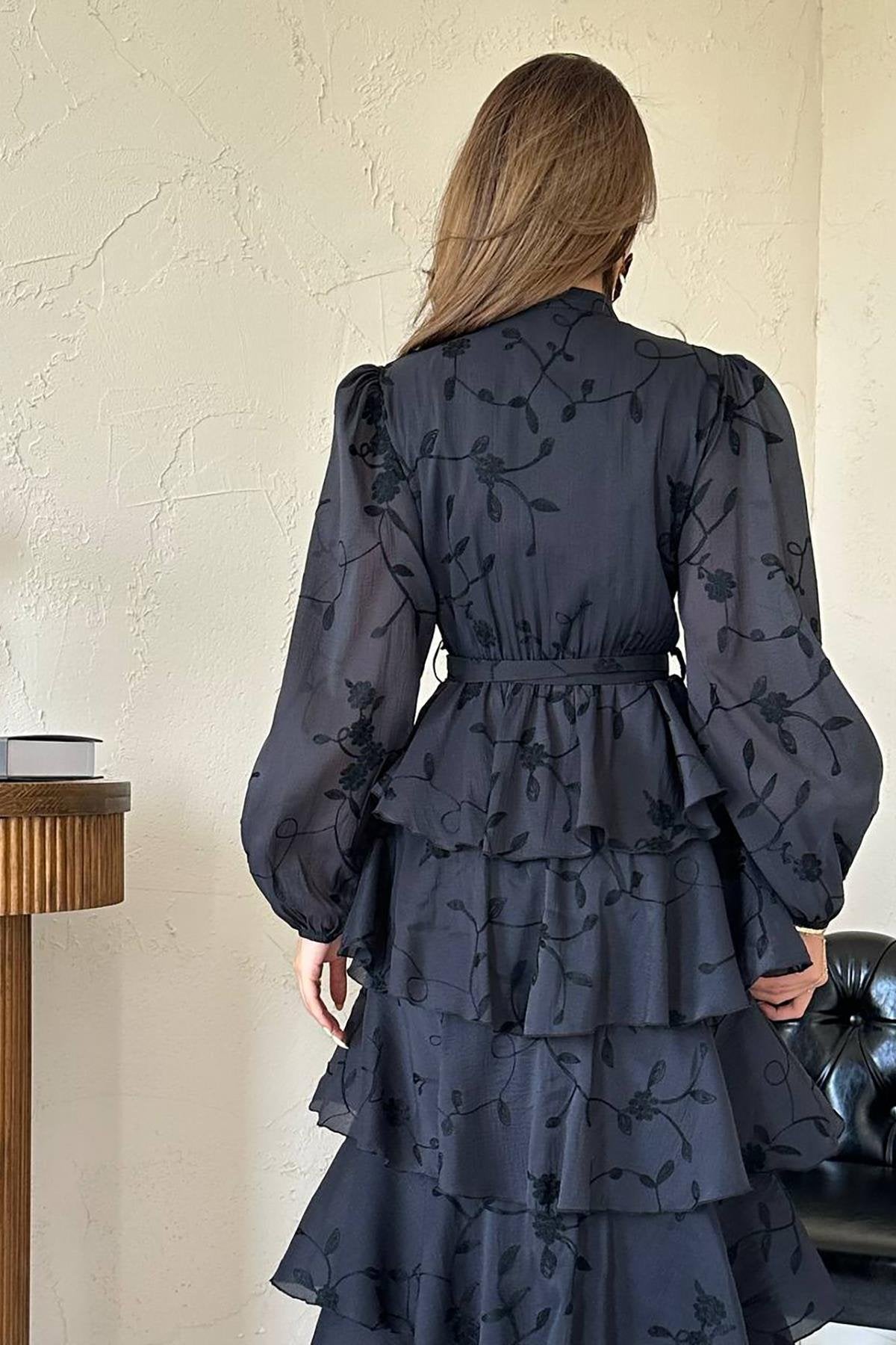 Black  Layered Frill Dress